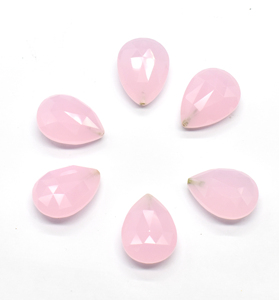 Cuarzo Rosa Pera Briolette Gotas facetadas 24X18X8 MM Laboratorio Cuarzo Rosa Piedras preciosas sueltas Laboratorio Creado Piedra preciosa Calidad superior - Product Image 2