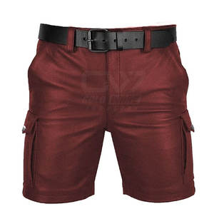 Pantalones cortos de cuero a la moda hechos a medida diseño OEM pantalones cortos de cuero genuino duraderos superventas a la venta - Product Image 1