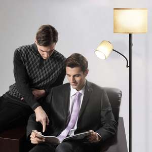 Moderna lampada da terra con paralume in tessuto a LED 1.8m per soggiorno regolabile luce di lettura Design industriale con stile scandinavo - Product Image 5