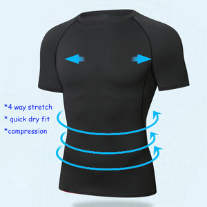 Men's <b>Compression</b> Gym T-Shirt Long & Short Sleeve Workout Training Base Layer for Sports Fitness Running Athletic Top-for <b>Spring</b> - Product Image 5