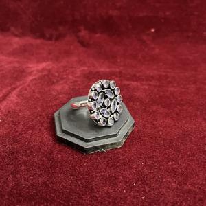 Hermoso Anillo de Latón Plateado con Cuarzo Morado Oxidado, Regalo para Ella - Product Image 4