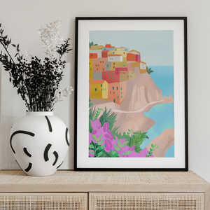 Œuvre d'art imprimée numériquement Cinque Terre Italie - Product Image 4
