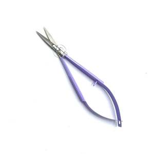 Tijeras para cutículas de belleza de acero inoxidable púrpura, tijeras de microresorte rectas y curvas multiusos con punta de hoja afilada - Product Image 2