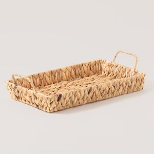 Sustainable water hyacinth woven serving <b>tray</b> best quality home organization <b>storage</b> <b>trays</b> - Product Image 1