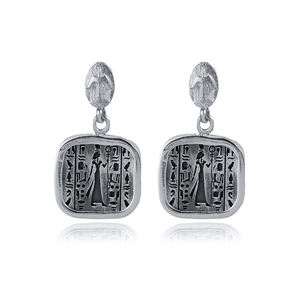 Boucles d'oreilles à clous de style ancien Néfertiti, style égyptien, vente en gros, fabrication artisanale turque, bijoux en argent sterling 925 - Product Image 5