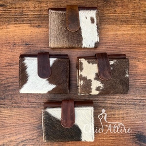 Pochette en cuir de fourrure de vachette véritable Nouveau design Élégant Multi Utilisations Offre Spéciale occidentale Véritable peau de vache Petits portefeuilles pour femmes - Product Image 1