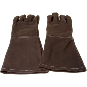 Soldadura Industrial de cuero 15,7 "Guantes de soldadura reforzados de cuero de manga larga Función Guantes de seguridad industrial anticalor - Product Image 5