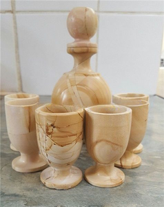 Juego de Copas de Vino de Mármol Ónix Pulido Hechas a Mano, Copas de Vino de Ónix Pulido - Product Image 2