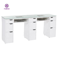 Prix d'usine Vente en gros de table à ongles moderne en MDF du Vietnam pour manucure et mobilier de salon Bureau de manucure Plateau en marbre