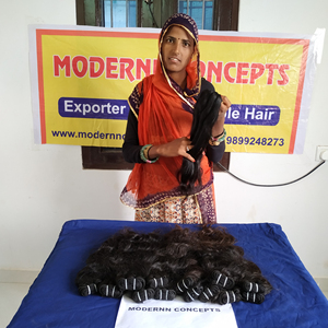 ผมมนุษย์ดิบแท้แบบ100% ผมคนอินเดียผมตรงยาวสีดำยาวนุ่มสลวยสองชั้น - Product Image 6