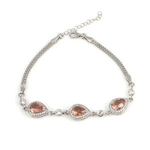925 Sterling <b>Silver</b> Triple Drop Zultanite Stone <b>Bangle</b> Moissanite <b>Bracelet</b> - Product Image 1