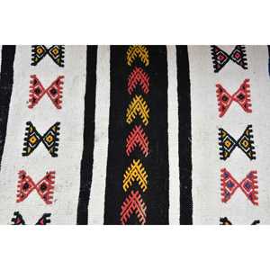 2.1x5.3 ft Rug, Vintage Turkish <b>Runner</b> Rug, <b>Black</b> Kilim Wool Rug - Product Image 5
