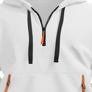 Sudadera con Capucha de Invierno para Hombre, Personalizable con Logotipo, Gruesa, Blanca, 100% Algodón, Felpa, Estilo Urbano, Secado Rápido, Transpirable - Product Image 1