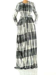 Túnicas para mujeres musulmanas 2023 moda modesta plisada impresa cambio Maxi vestido personalizado mujeres de alta calidad vestidos de mujer nuevo <span class=keywords><strong>Arr</strong></span> - Product Image 4