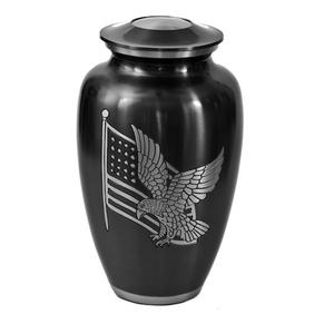 Urne de cendres humaines adulte en métal noir classique Design exclusif de feuilles tombantes Souvenir de crémation commémoratif pour fournitures funéraires - Product Image 3