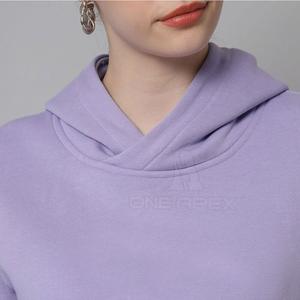 Zipper up Custom 100% Cotton <b>Plain</b> <b>Tracksuit</b> 2 Pieces Women's Oversized Hoodies and Sweatpants Set - Product Image 6