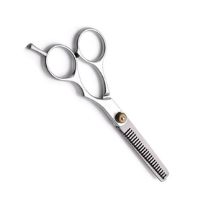 Ciseaux à effiler les cheveux à 28 dents avec repose-doigt couleur argent lame en acier inoxydable ciseaux à effiler pour salon de beauté - Product Image 4