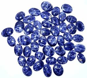 Sodalite ธรรมชาติอัญมณี Cabochon หลวมผสมรูปร่างและขนาด sodalite มากสำหรับการทำเครื่องประดับ - Product Image 1