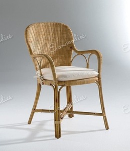 Chaise de salle à manger avec accoudoir design de luxe chaise de salon chaise en osier et bambou naturel assise de style moderne - Product Image 4