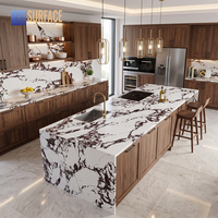 Dalle de quartz artificiel Calacatta Viola polie, grande dalle, pour comptoir, vente en gros