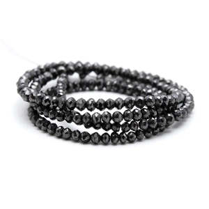 Black Diamond Faceted Rondelle <b>Beads</b> 2-3mm Sparkling Fine Beaded <b>Necklaces</b> - Product Image 3
