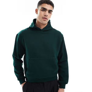 เสื้อฮู้ดผู้ชายแบบสวมหัวมีฮู้ดทรงหลวมสไตล์100% ผ้าคอตตอน - Product Image 5