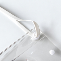 Pochette de maquillage en PVC avec logo personnalisé, ouverture supérieure, transparente, pour cosmétiques et articles de toilette, avec dragonne, pour la beauté et la promotion de cadeaux