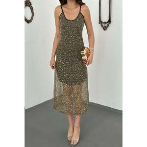 Robe à bretelles kaki - Kaki - Product Image 3