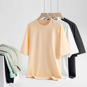 Men's Summer Casual T-Shirt Custom Fashion 100% Cotton Light 230g Knitted <b>Fabric</b> Short Sleeve Solid Design High Unisex Oversized - Product Image 1