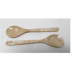 Juego de Cucharas para Servir Ensalada de Resina, Ecológicas, Aptas para Lavavajillas, Utensilios para Ensalada, Cocina Casera, Hechas en India - Product Image 1