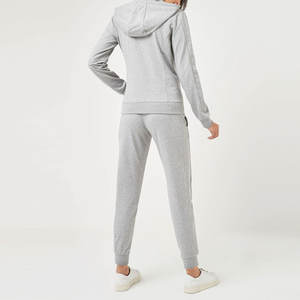 Nouvelle arrivée : Survêtement décontracté pour femme, col à capuche, imprimé uni, design tendance, polyester/coton respirant, pour le jogging - Product Image 2