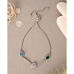 สร้อยข้อมือเงินแท้ CLARA 925 ประดับเพชรเม็ดเดี่ยว มุกเทนนิส ชุบทอง 14K ทอง 18K โรสโกลด์ และโรเดียม - Product Image 2