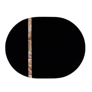 Sophisticated and Decidedly Modern Lacquer Shell <b>Placemats</b> Inlaid Mother of Pearl <b>Round</b> Table <b>Placemat</b> Mdf <b>Placemats</b> - Product Image 2