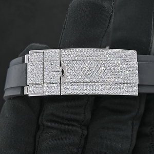 Unisex Luxury Square High Full Iced Diamond Watch Attractive Design VVS Customized Moissanite Stainless Steel <b>Band</b> Direct India - Product Image 4