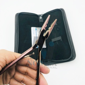 Pince à micro-perles en acier inoxydable de qualité chirurgicale solide 2 trous outil d'extension de cheveux professionnel multifonctionnel couleur or rose - Product Image 4