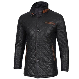 Veste de voiture matelassée en peau de mouton de couleur personnalisée pour homme, col rabattu, fermeture éclair sur le devant, logo, coupe-vent, respirante, écologique - Product Image 3