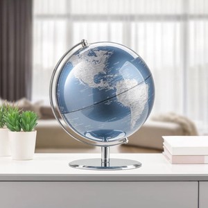 Latitude World Globe Teal decorativo escritorio geografía tierra modelo con soporte plateado para decoración de oficina en casa herramienta educativa - Product Image 1