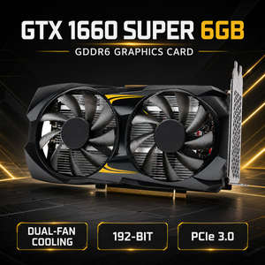 Nueva Tarjeta Gráfica GTX 1660 <span class=keywords><strong>SUPER</strong></span> de 6GB GDDR6 PCI Express de 192 Bits con Doble Ventilador para Juegos en 4K para PC de Escritorio - Product Image 1