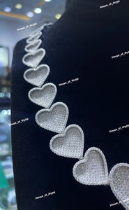 Collier Cœur en Argent 925 avec Diamants Moissanite VVS, Collier Maillons Cœur de Luxe, Collier Tendance pour Femme, Idéal Cadeau - Product Image 3