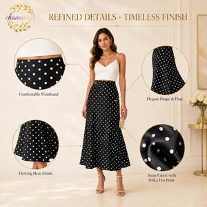 Jupes Midi pour Femmes 2026 Printemps-Été Légères Coupe Trapèze Taille Haute pour Invitée de <span class=keywords><strong>Mariage</strong></span> Soirée en Soie <span class=keywords><strong>Longue</strong></span> - Product Image 3