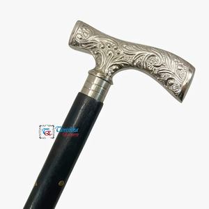 Wholesale High Quality Brass Nickel Plated Art Deco Three Fold Black Wooden <b>Walking</b> <b>Stick</b> Best Gift for Grandfather Grandmother - Product Image 5