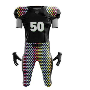 Uniformes de football américain grande taille personnalisés et uniques Tissu 100% polyester respirant Graphiques d'équipe personnalisés Conception performante - Product Image 2