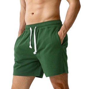Short de Jogging à cordon de serrage léger couleur unie hommes Shorts d'été Shorts de plage en coton vêtements pour hommes mode respirant court - Product Image 6
