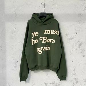 Sweat-shirt à capuche unisexe surdimensionné en coton polaire noir avec fermeture éclair et sweat-shirt - Product Image 3