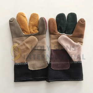 Pakistan-made EN420 EN388 Certified Quality Working Gloves Cut Resistant Multi-LEATHER Pieces Cotton Lining XL Size - Product Image 4