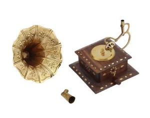 Gramófono moderno de cobre y madera para el hogar, hotel, oficina, obra maestra antigua para los mejores regalos únicos, decoración al por mayor - Product Image 6