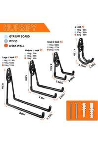 Nhiệm Vụ Nặng Nề Thép Nhà Để Xe Móc Treo Tường Lưu Trữ Tổ Chức Quần Áo Xe Đạp Công Cụ Làm Vườn-Số Lượng Lớn Tiện Ích Nhà Để Xe Móc Áo Vật Liệu Kim Loại - Product Image 5