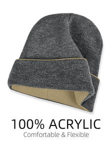 Gorros con puños acrílicos superventas con logotipo personalizado Fabricante de gorros de hombre Gorro de punto Jacquard Sombreros de invierno - Product Image 4