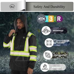 Chaqueta con Capucha Reflectante de Alta Visibilidad con LED Aislante para Invierno para Hombre, Ropa de Trabajo Impermeable, ANSI Clase 1, Logotipo Personalizado de Seguridad - Product Image 6