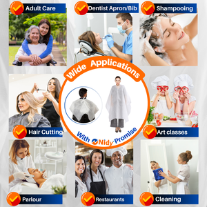 NIDY Tablier jetable multi-usages pour les soins à domicile Confortable Hygiénique Imperméable Literie facile à éliminer Beauté Soins personnels - Product Image 5